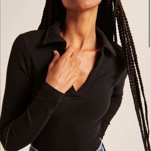 *SOLD* Abercrombie Long-Sleeve Ribbed Polo Bodysuit
